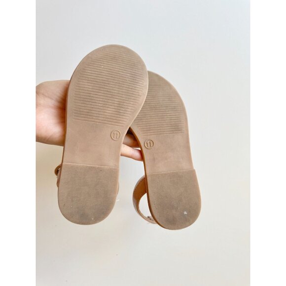 Girls' GAP Tan Faux Leather Rainbow Strappy Ankle Strap Sandals, Size 28/11 - Picture 6 of 11